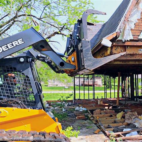 demolition house skid steer|Tearing Down a House with a Skid Steer .